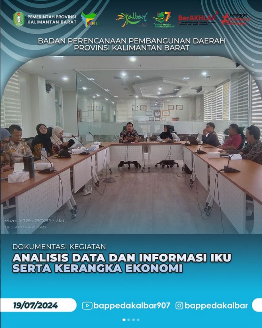 Badan Perencanaan Pembangunan Daerah Provinsi Kalimantan Barat melaksanakan kegiatan Focus Group Discussion (FGD) dan mengevaluasi capaian PDRB Triwulan II tahun 2024