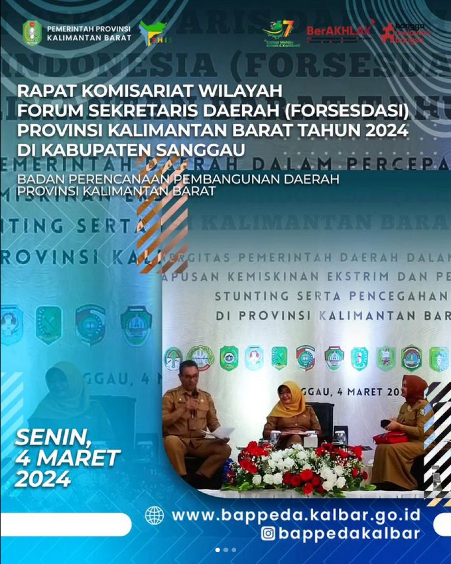 Rapat Komisariat wilayah Forum Sekretaris Daerah (FORSESDASI) Provinsi Kalimantan Barat Tahun 2024 yang dilaksanakan di Kabupaten Sanggau