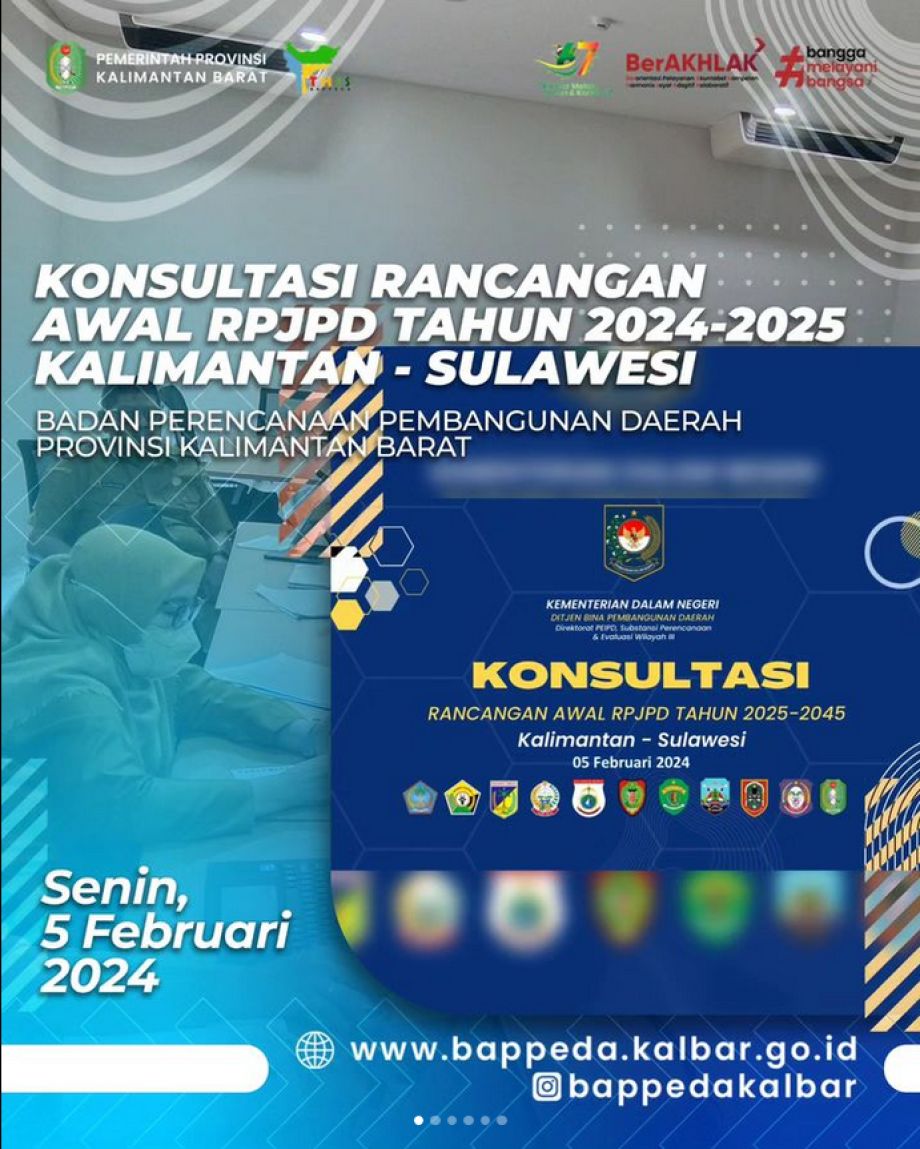 Badan Perencanaan Pembangunan Daerah Provinsi Kalimantan Barat Melaksanakan Fasilitasi Rancangan Awal RPJPD Provinsi Kalbar yang difasilitasi oleh Kemendagri RI bersama dengan Bappenas dan Kementerian atau Lembaga.