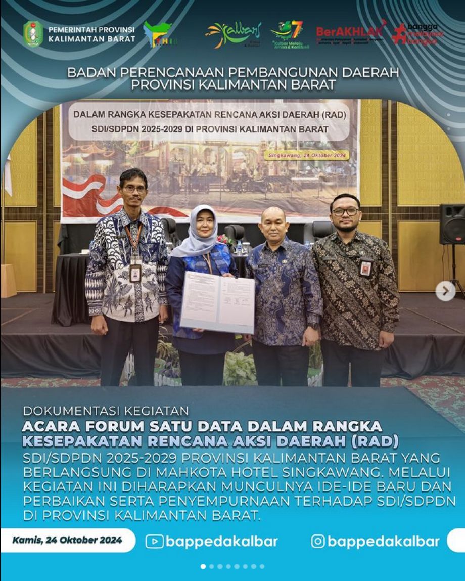 Acara Forum Satu Data Dalam Rangka Kesepakatan Rencana Aksi Daerah (RAD)