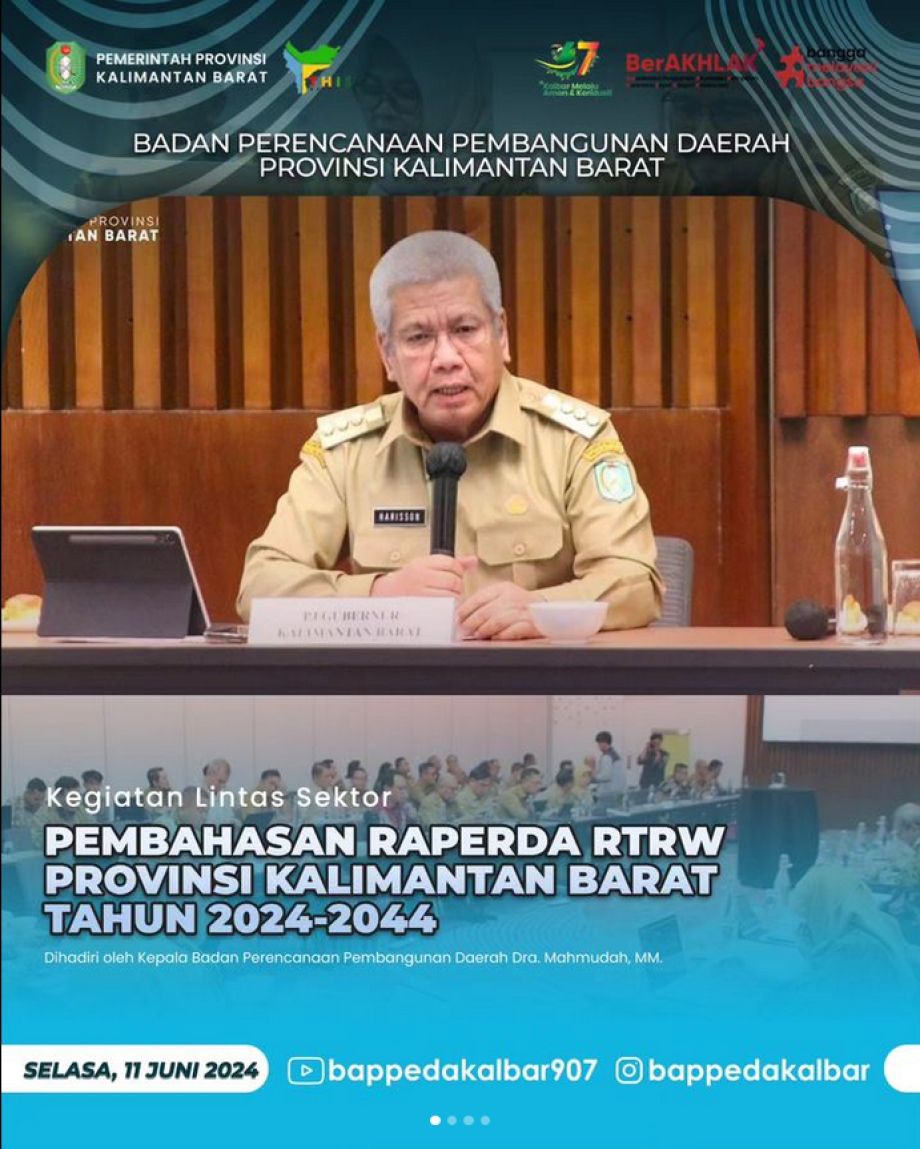 Kepala Badan Perencanaan Pembangunan Daerah Provinsi Kalimantan Barat menghadiri Kegiatan Rapat Koordinasi (Rakor) Lintas Sektor